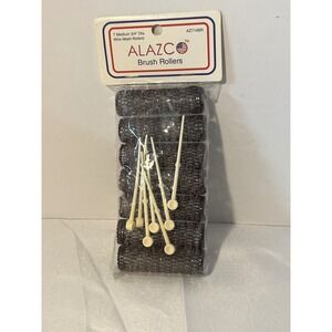 ALAZCO 7 Medium 3/4 Inch Dia Wire Mesh Brush Rollers Hair Styling Set with Pins